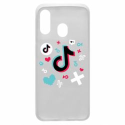 Чехол для Samsung A40 Icons TIK TOK - PrintSalon