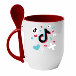 Чашка с ложкой Icons TIK TOK - PrintSalon