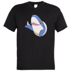 Мужская футболка  с V-образным вырезом Ikea Shark Blahaj - PrintSalon