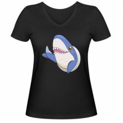 Женская футболка с V-образным вырезом Ikea Shark Blahaj - PrintSalon