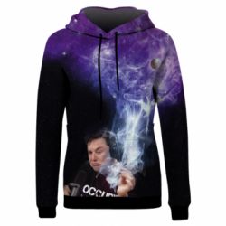 Жіноче 3D худі Ilon mask smokes-PrintSalon Жіноче 3D худі Ilon mask smokes