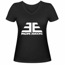 Женская футболка с V-образным вырезом Imagine Dragons Evolve simbol - PrintSalon