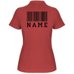 Женское поло Имя под штрих кодом - PrintSalon