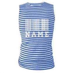 Майка-тельняшка Имя под штрих кодом - PrintSalon