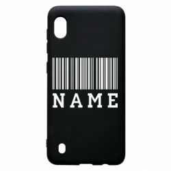 Чехол для Samsung A10 Имя под штрих кодом