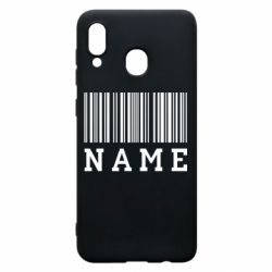 Чехол для Samsung A20 Имя под штрих кодом - PrintSalon