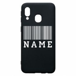 Чехол для Samsung A40 Имя под штрих кодом - PrintSalon