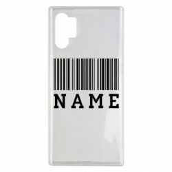 Чехол для Samsung Note 10 Plus Имя под штрих кодом - PrintSalon