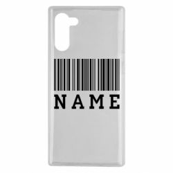 Чехол для Samsung Note 10 Имя под штрих кодом - PrintSalon