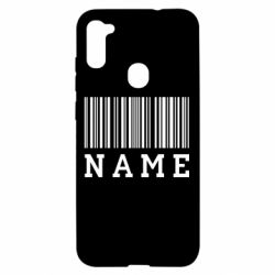 Чехол для Samsung A11/M11 Имя под штрих кодом - PrintSalon