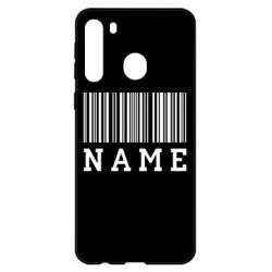 Чехол для Samsung A21 Имя под штрих кодом - PrintSalon