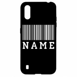 Чехол для Samsung A01/M01 Имя под штрих кодом