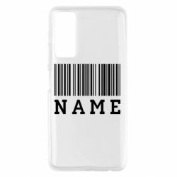 Чехол для Huawei P Smart 2021 Имя под штрих кодом - PrintSalon