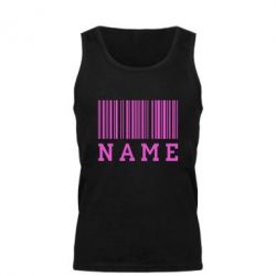 Мужская майка Имя под штрих кодом - PrintSalon