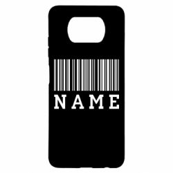 Чехол для Xiaomi Poco X3 Имя под штрих кодом - PrintSalon