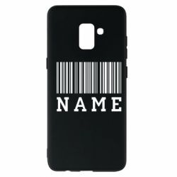 Чехол для Samsung A8+ 2018 Имя под штрих кодом - PrintSalon