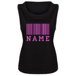 Женская майка Имя под штрих кодом - PrintSalon