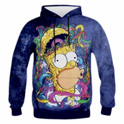 Мужское 3D худи In Homer's head - PrintSalon