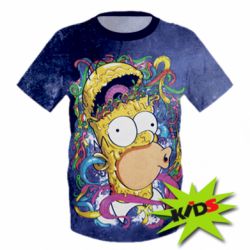 Детская 3D футболка In Homer's head - PrintSalon
