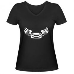 Женская футболка с V-образным вырезом Infiniti wings - PrintSalon