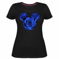 Женская премиум футболка Inner world flowers mickey mouse - PrintSalon