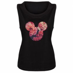 Женская майка Inner world flowers mickey mouse - PrintSalon