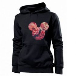 Женское худи Inner world flowers mickey mouse - PrintSalon