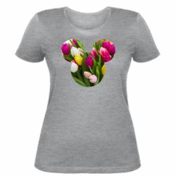 Женская футболка Inner world flowers mickey mouse - PrintSalon