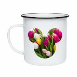 Кружка эмалированная Inner world flowers mickey mouse - PrintSalon