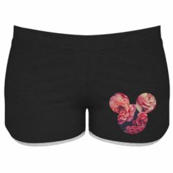Женские шорты Inner world flowers mickey mouse-PrintSalon Женские шорты Inner world flowers mickey mouse