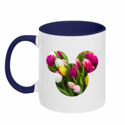 Чашка двокольорова Inner world flowers mickey mouse