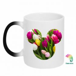 Чашка-хамелеон Inner world flowers mickey mouse