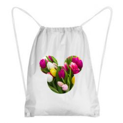 Рюкзак-мешок Inner world flowers mickey mouse - PrintSalon