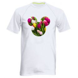 Мужская футболка для спорта Inner world flowers mickey mouse - PrintSalon