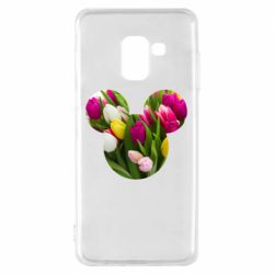 Чехол для Samsung A8 2018 Inner world flowers mickey mouse