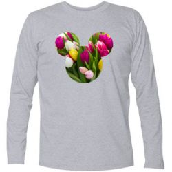 Футболка с длинным рукавом Inner world flowers mickey mouse - PrintSalon