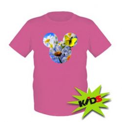 Дитяча футболка Inner world flowers mickey mouse