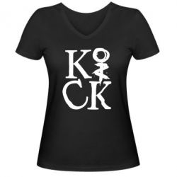 Женская футболка с V-образным вырезом Invincible tricking - PrintSalon