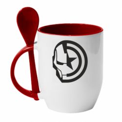 Чашка з ложкою Iron Man and Captain America - PrintSalon