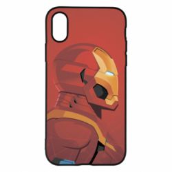 Чохол для iPhone X/Xs Iron Man and red background - PrintSalon