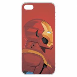 Чохол для iphone 5/5S/SE Iron Man and red background - PrintSalon