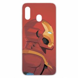 Чохол для Samsung A20 Iron Man and red background - PrintSalon