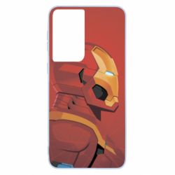 Чехол для Samsung S21 Iron Man and red background