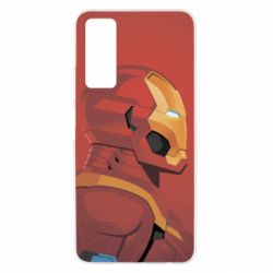 Чохол для Huawei P Smart 2021 Iron Man and red background - PrintSalon
