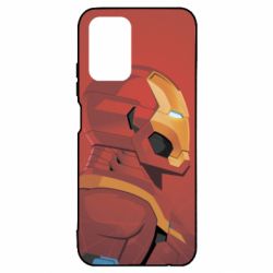 Чохол для Xiaomi Redmi Note 10 Iron Man and red background - PrintSalon