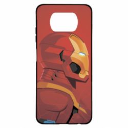 Чохол для Xiaomi Poco X3 Iron Man and red background - PrintSalon