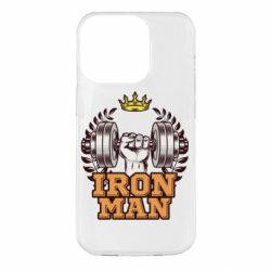 Чохол для iPhone 14 Pro Iron man and sports - PrintSalon