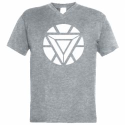 Мужская футболка  с V-образным вырезом Iron Man Heart - PrintSalon