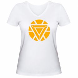 Женская футболка с V-образным вырезом Iron Man Heart - PrintSalon