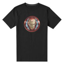 Мужская футболка премиум Iron man helmet wood texture - PrintSalon